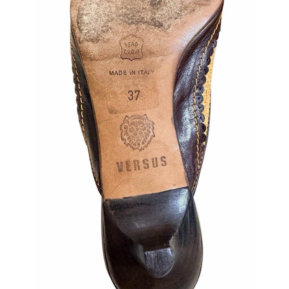 Vintage Versus Versace Raffia Slingback Kitten Heel Mules Italy Size EU 37 - Picture 7 of 9